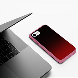 Чехол iPhone 7/8 матовый Градиент от тёмного до тёмно красного, цвет: 3D-малиновый — фото 2