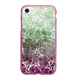 Чехол iPhone 7/8 матовый Абстракция - spider web on purple-green background