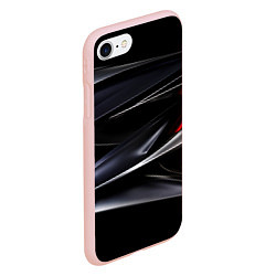 Чехол iPhone 7/8 матовый Black red abstract, цвет: 3D-светло-розовый — фото 2