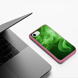 Чехол iPhone 7/8 матовый Зеленый дым, цвет: 3D-малиновый — фото 2