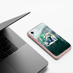 Чехол iPhone 7/8 матовый Бай Чжу на фоне природы, цвет: 3D-светло-розовый — фото 2