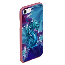 Чехол iPhone 7/8 матовый Dragon - irezumi - ai art, цвет: 3D-малиновый — фото 2