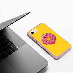 Чехол iPhone 7/8 матовый Пончик Гомера, цвет: 3D-светло-розовый — фото 2