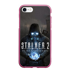 Чехол iPhone 7/8 матовый STALKER 2 одиночка с артефактом, цвет: 3D-малиновый