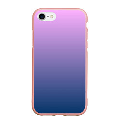 Чехол iPhone 7/8 матовый Рассвет розовый и синий градиент 3d