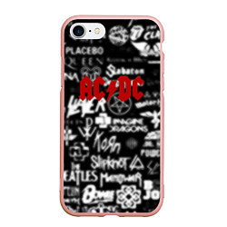 Чехол iPhone 7/8 матовый AC DC all logo band