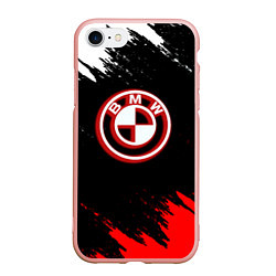 Чехол iPhone 7/8 матовый BMW краски белые и красные