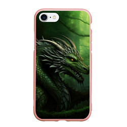 Чехол iPhone 7/8 матовый Зеленый дракон символ 2024