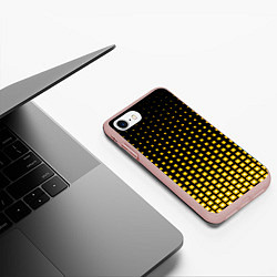 Чехол iPhone 7/8 матовый Жёлтые квадраты, цвет: 3D-светло-розовый — фото 2