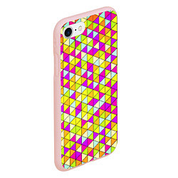 Чехол iPhone 7/8 матовый Треугольный витраж, цвет: 3D-светло-розовый — фото 2