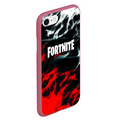 Чехол iPhone 7/8 матовый Fortnite flame abstract, цвет: 3D-малиновый — фото 2