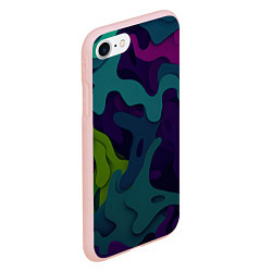 Чехол iPhone 7/8 матовый Неопределенный яркий камуфляж, цвет: 3D-светло-розовый — фото 2