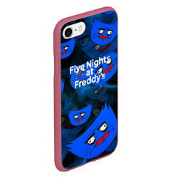 Чехол iPhone 7/8 матовый Huggy Wuggy x Five Nights at Freddys, цвет: 3D-малиновый — фото 2