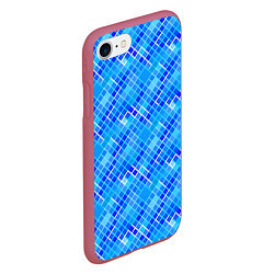 Чехол iPhone 7/8 матовый Синяя сетка, цвет: 3D-малиновый — фото 2