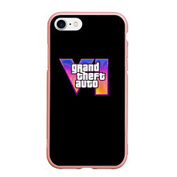 Чехол iPhone 7/8 матовый Gta 6 logo, цвет: 3D-светло-розовый