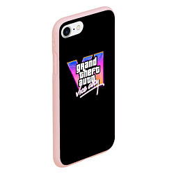 Чехол iPhone 7/8 матовый Gta 6 vice city logo, цвет: 3D-светло-розовый — фото 2