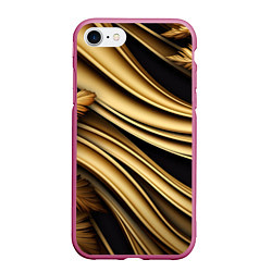 Чехол iPhone 7/8 матовый Золотая объемная абстракция, цвет: 3D-малиновый