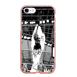 Чехол iPhone 7/8 матовый Хината Шое взлетает, цвет: 3D-светло-розовый