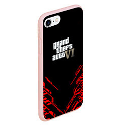 Чехол iPhone 7/8 матовый GTA6 stripes game, цвет: 3D-светло-розовый — фото 2