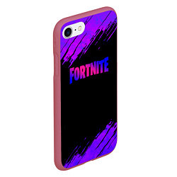 Чехол iPhone 7/8 матовый Fortnite epic games neon, цвет: 3D-малиновый — фото 2