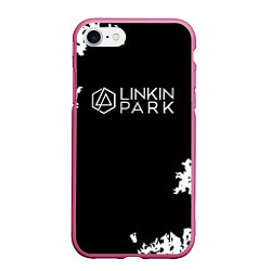 Чехол iPhone 7/8 матовый Linkin Park рок бенд, цвет: 3D-малиновый