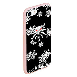 Чехол iPhone 7/8 матовый Ведьмак зимняя охота, цвет: 3D-светло-розовый — фото 2