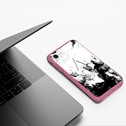 Чехол iPhone 7/8 матовый Assassins Creed fire, цвет: 3D-малиновый — фото 2