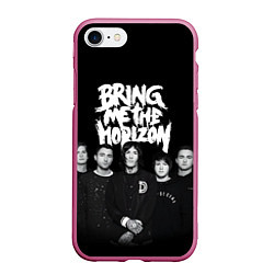 Чехол iPhone 7/8 матовый Bring me the horizon - group, цвет: 3D-малиновый