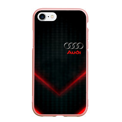Чехол iPhone 7/8 матовый Audi stripes neon, цвет: 3D-светло-розовый