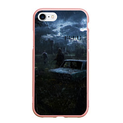 Чехол iPhone 7/8 матовый STALKER 2 дождливая погода, цвет: 3D-светло-розовый