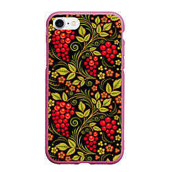 Чехол iPhone 7/8 матовый Хохломская роспись красные ягоды