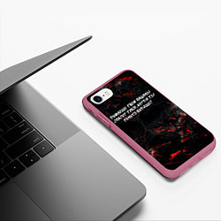 Чехол iPhone 7/8 матовый Думаешь твои пацаны спасут тебя когда тонуть будеш, цвет: 3D-малиновый — фото 2