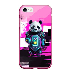 Чехол iPhone 7/8 матовый Funny panda - cyberpunk