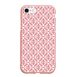 Чехол iPhone 7/8 матовый Узорные овалы, цвет: 3D-светло-розовый