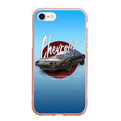 Чехол iPhone 7/8 матовый Американский маслкар Chevrolet Camaro третьего пок