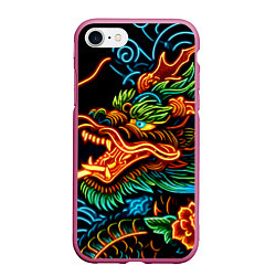 Чехол iPhone 7/8 матовый Japanese neon dragon - irezumi