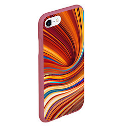 Чехол iPhone 7/8 матовый Цветные волны - нейросеть, цвет: 3D-малиновый — фото 2