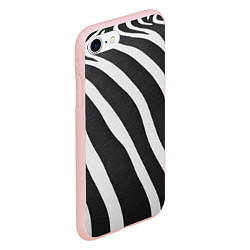 Чехол iPhone 7/8 матовый Зебровые линии, цвет: 3D-светло-розовый — фото 2