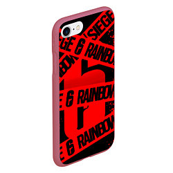 Чехол iPhone 7/8 матовый Rainbox six краски, цвет: 3D-малиновый — фото 2