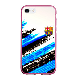 Чехол iPhone 7/8 матовый Barcelona fc club, цвет: 3D-малиновый