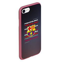 Чехол iPhone 7/8 матовый Логотип футбольный клуб Барселона, цвет: 3D-малиновый — фото 2