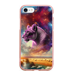 Чехол iPhone 7/8 матовый Небесный львица, цвет: 3D-светло-розовый