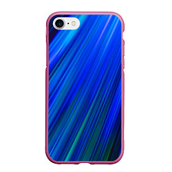 Чехол iPhone 7/8 матовый Неоновые синии линии