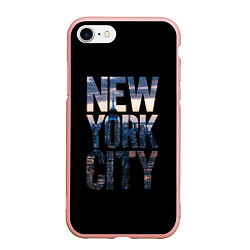 Чехол iPhone 7/8 матовый New York City - USA, цвет: 3D-светло-розовый