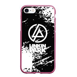 Чехол iPhone 7/8 матовый Linkin park logo краски текстура, цвет: 3D-малиновый
