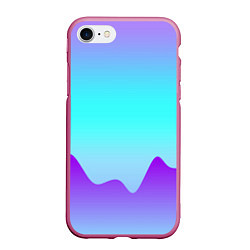 Чехол iPhone 7/8 матовый Светлый градиент с волнистым сиреневым узором, цвет: 3D-малиновый