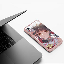 Чехол iPhone 7/8 матовый Touhou Project Рейму улыбка, цвет: 3D-светло-розовый — фото 2