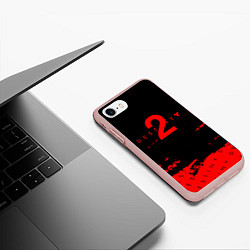 Чехол iPhone 7/8 матовый Destiny 2 краски надписи, цвет: 3D-светло-розовый — фото 2