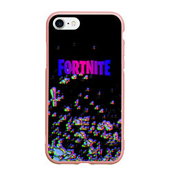 Чехол iPhone 7/8 матовый Fortnite game glitch, цвет: 3D-светло-розовый