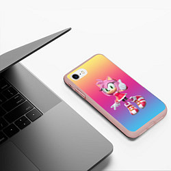 Чехол iPhone 7/8 матовый Соник Эми Роуз, цвет: 3D-светло-розовый — фото 2